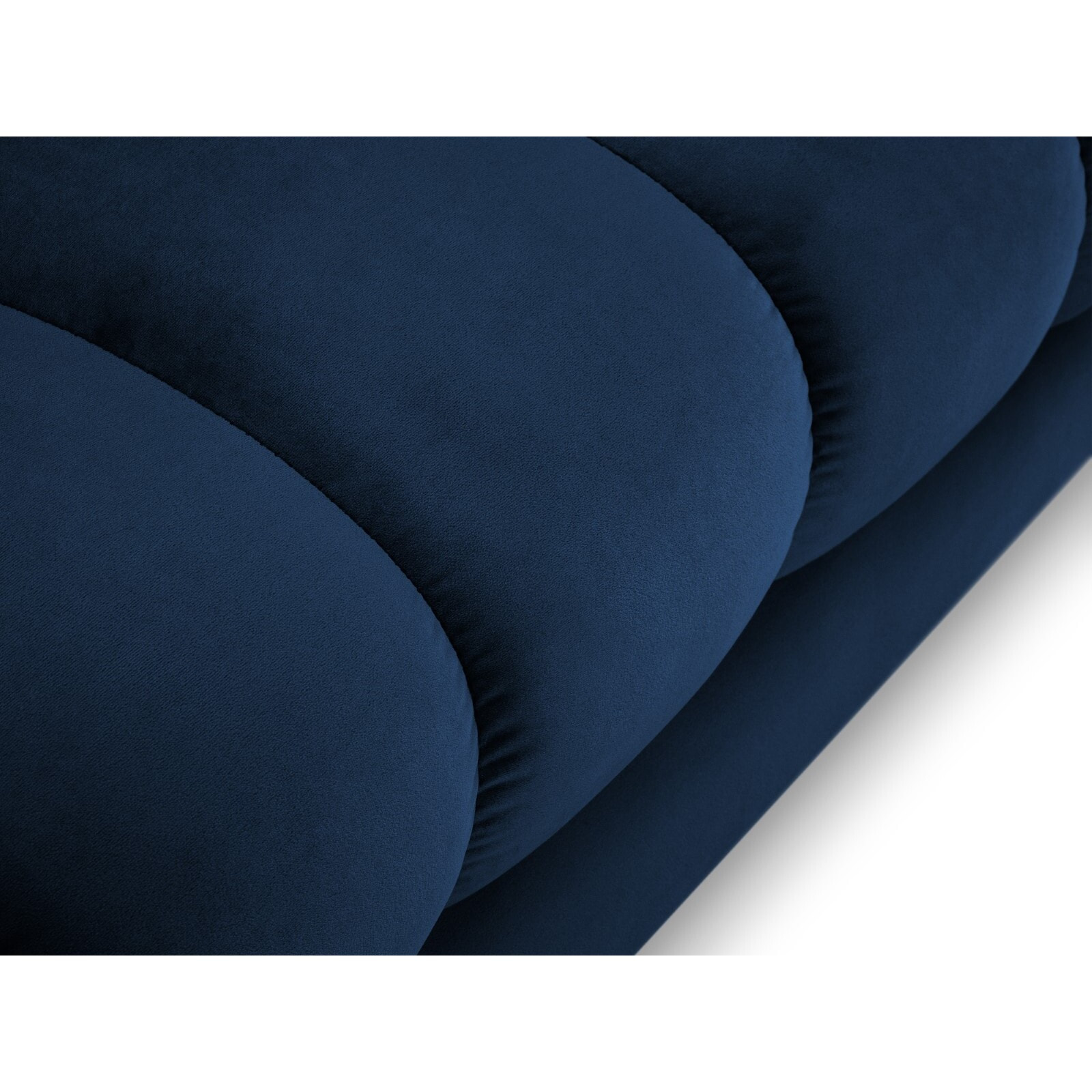 Méridienne droite "Bali" en velours bleu roi