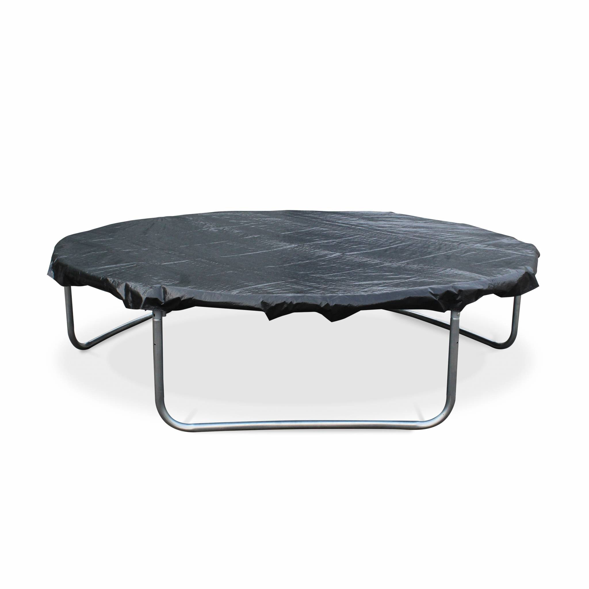 Trampoline Ø 305cm - Mars Inner XXL- trampoline de jardin gris avec filet de protection intérieur. échelle. bâche. filet pour chaussures et kit d'ancrage 3.05m 305cm