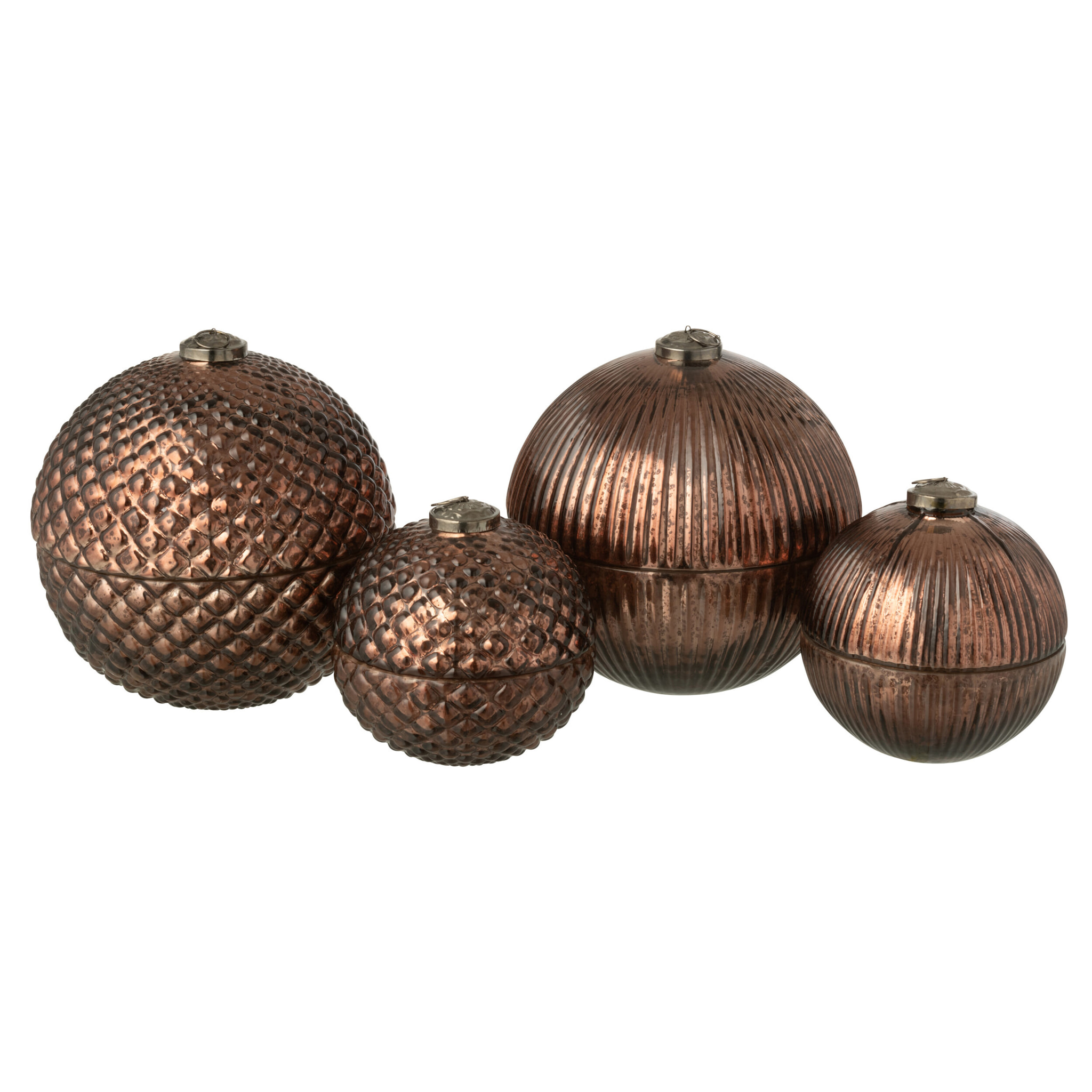 J-Line bougie parfumée Boule De Noël - verre - marron - large - 2 pcs