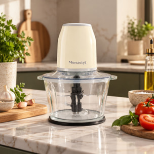 Hachoir électrique 1,2L crème RETRO
