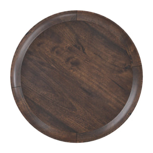 Table d'appoint ronde en bois de manguier foncé D40 cm - Palak