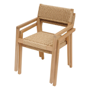 Lot de 2 fauteuils de salon de jardin "Temeira" acacia  et texaline