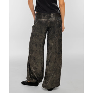 Pantalón con canesú y bordado de lentejuelas de mujer