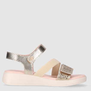 Sandalias de Piel - Platino - Tacón: 5 cm