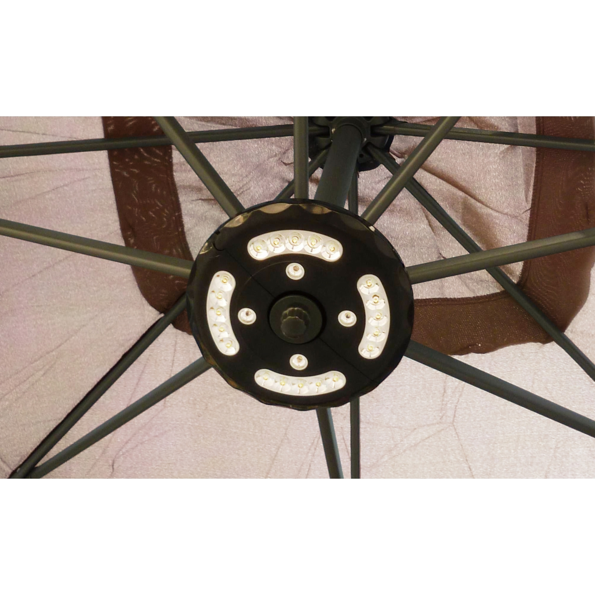 Parasol déporté LED 3 x 3 m chocolat DAVAGNA
