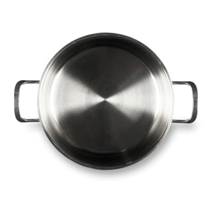 Casseruola 22 cm due manici Excelsa – Jazz Cook, Acciaio Argentato
