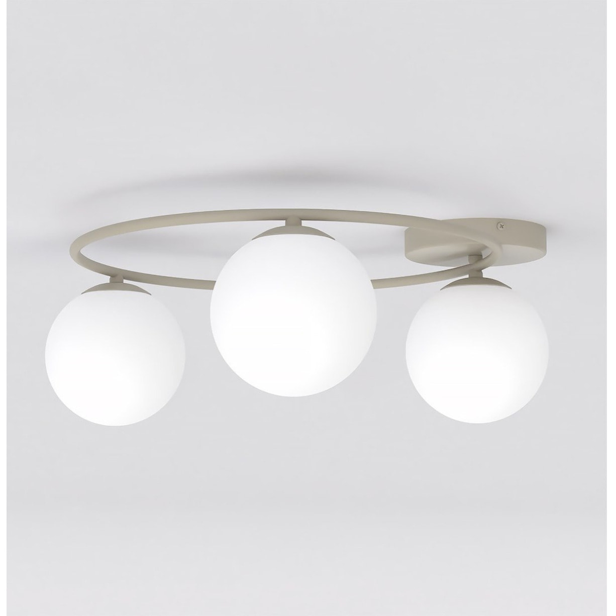 Lampada a sospensione SOPRA con sfere in vetro bianco opale