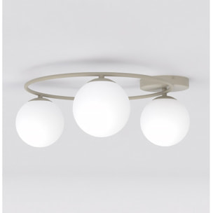 Lampada a sospensione SOPRA con sfere in vetro bianco opale