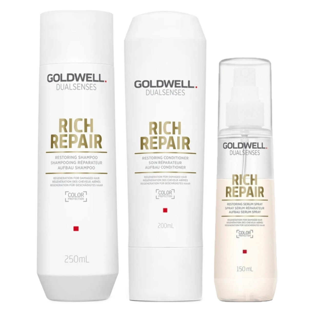 GOLDWELL Kit DS Rich Repair Restoring Shampoo 250ml + Balsamo 200ml + Spray 150ml