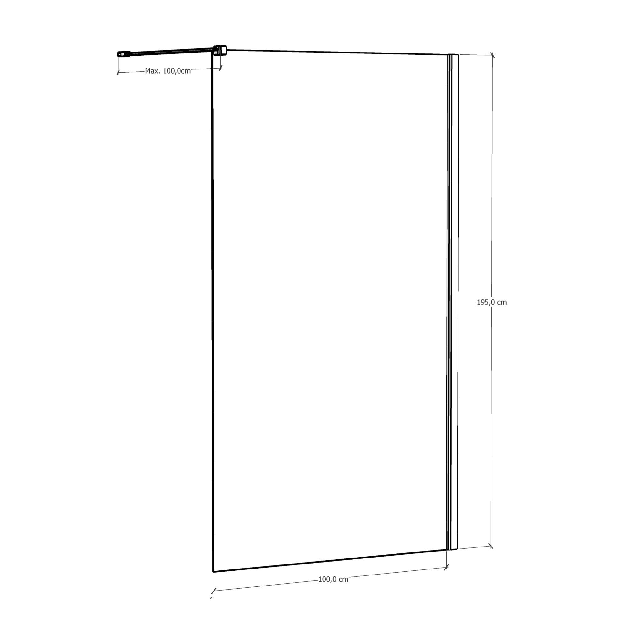 Paroi de douche Royal Blanc 100cm