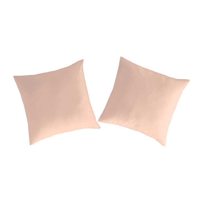 2 Taies d'oreiller PURE en coton percale - corail -