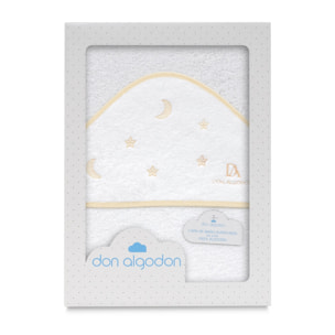 Capa de Baño 1X1  Don Algodon Estrelas Luna Bco/Beig