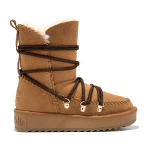 Botas Australianas Mujer Tejido Ante Vacuno Nordic Nova Laces  Marron