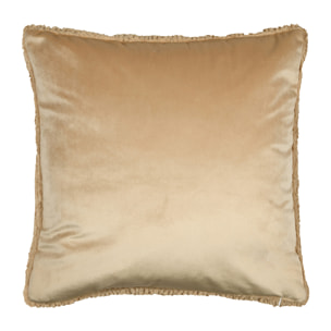 Coussin carré fausse fourrure avec recto velours - Beige