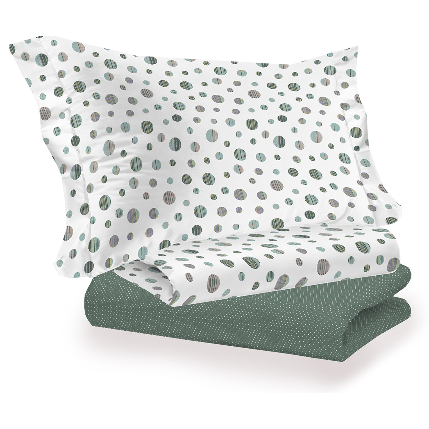 Completo letto dandy verde 100% cotone