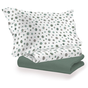 Completo letto dandy verde 100% cotone