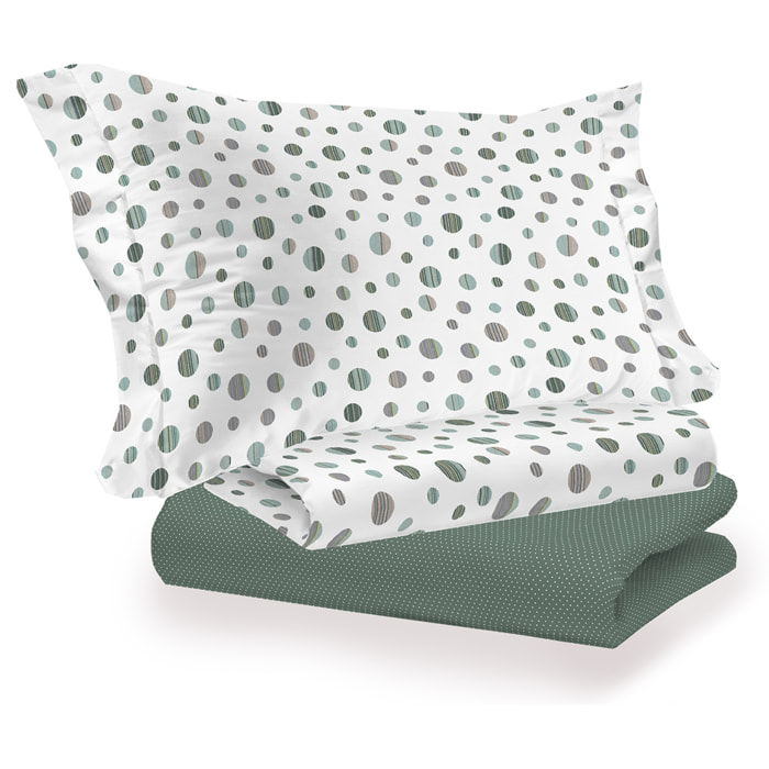 Completo letto dandy verde 100% cotone