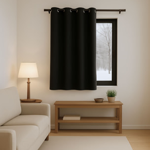 Rideau anti-froid doublé polaire - Noir