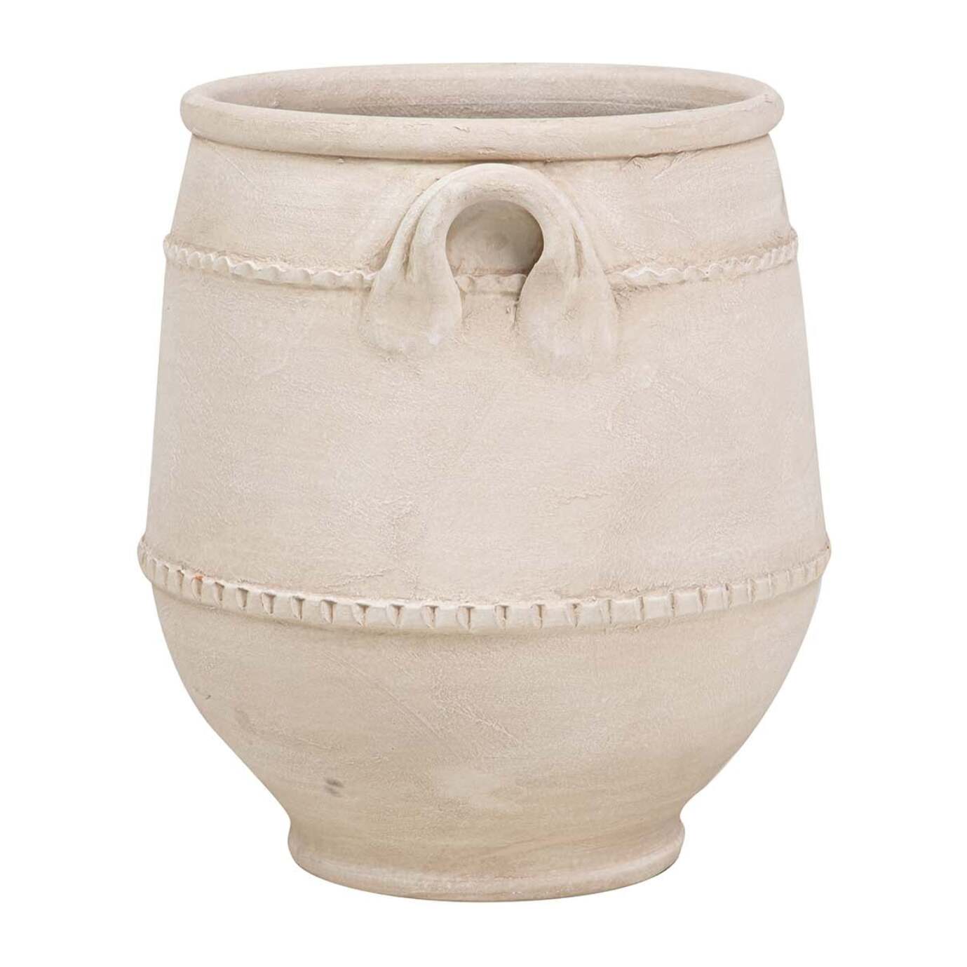 Florero Ceramica Beige 35x35x43 Cm