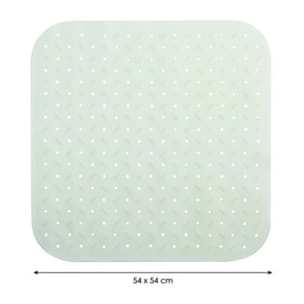 MSV Tapis Fond de douche antidérapant Caoutchouc CLASS 54x54cm Blanc
