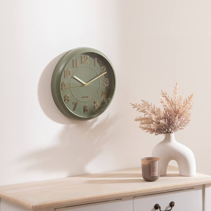 Horloge Alizee vert olive D30cm
