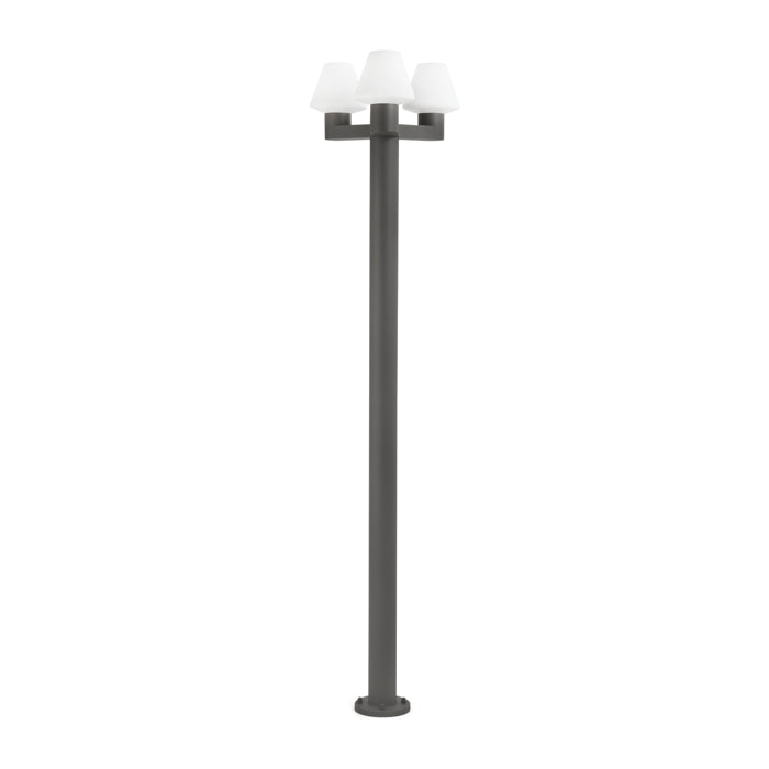 MISTU Lampadaire extérieure gris foncé 3XE27