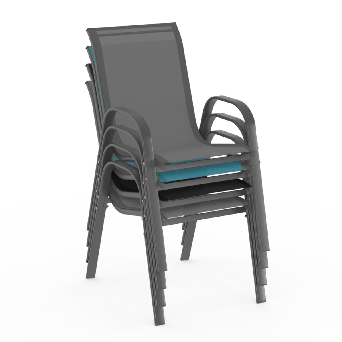 Chaises de jardin - Mix color - gris anthracite, gris clair, bleu, noir