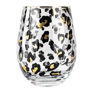Lot de 4 gobelets en verre 52cl motif léopard LEOPARD