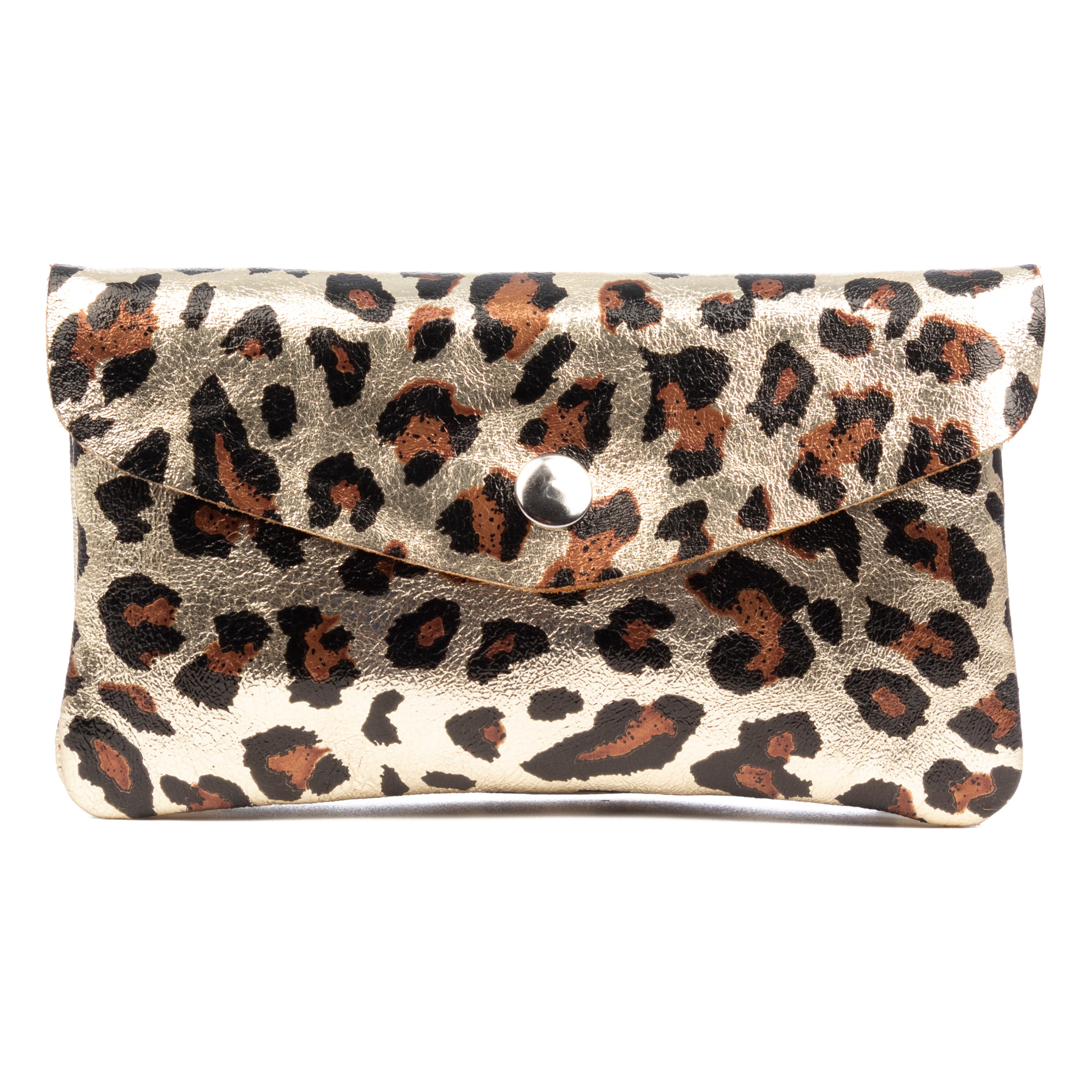 Alseno monedero alargado mujer. Piel auténtica Gamuza, diseño animal print leopardo, lacada brillante.