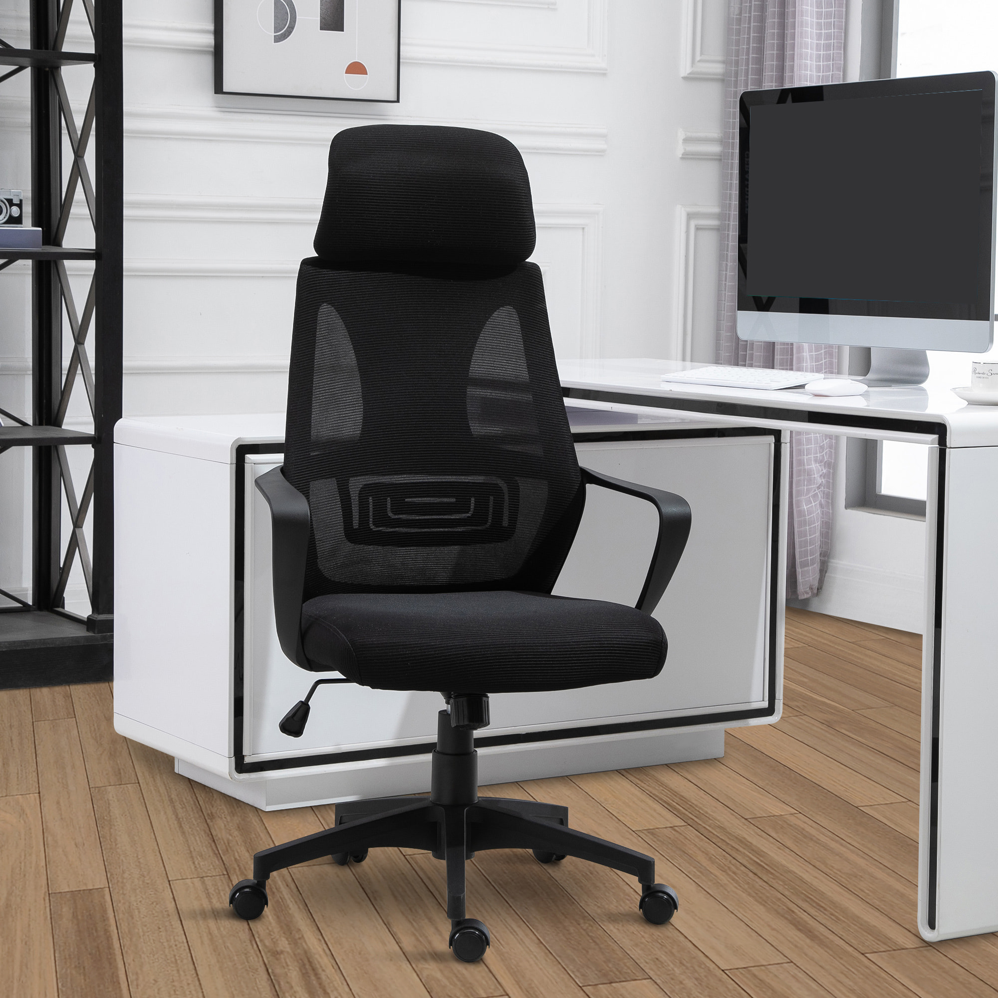 Chaise de bureau ergonomique soutien lombaire tétière réglable