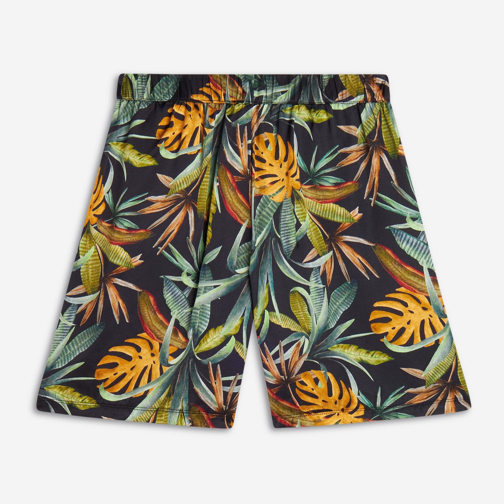 Pantaloncini donna in satin di viscosa a fantasia tropical