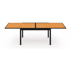 Ensemble repas extensible 12 places polywood noir et bois