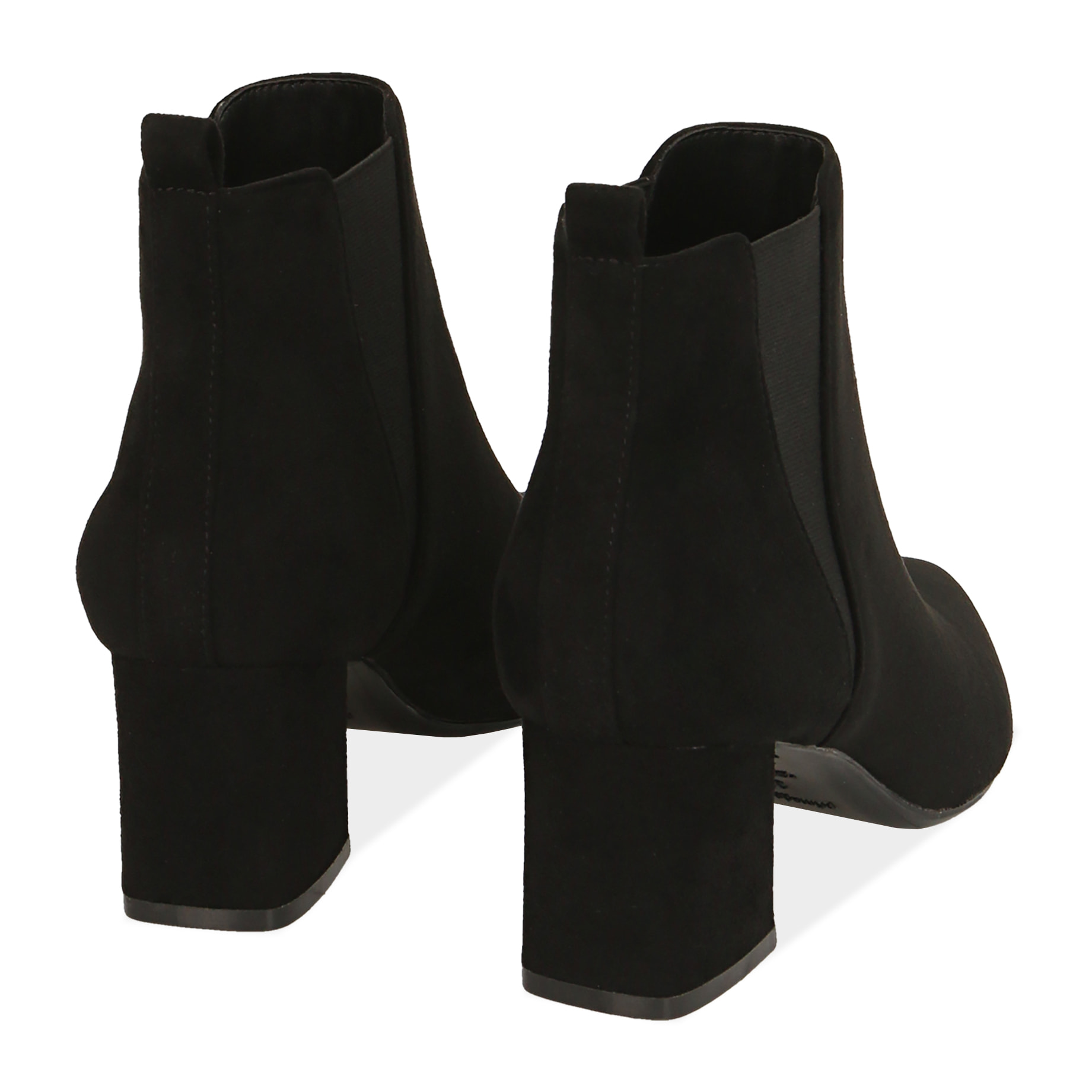 Ankle boots neri in microfibra, tacco 6 cm