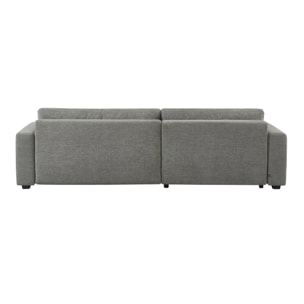 Canapé d'angle gauche convertible 3 places tissu avec coffre WIDE