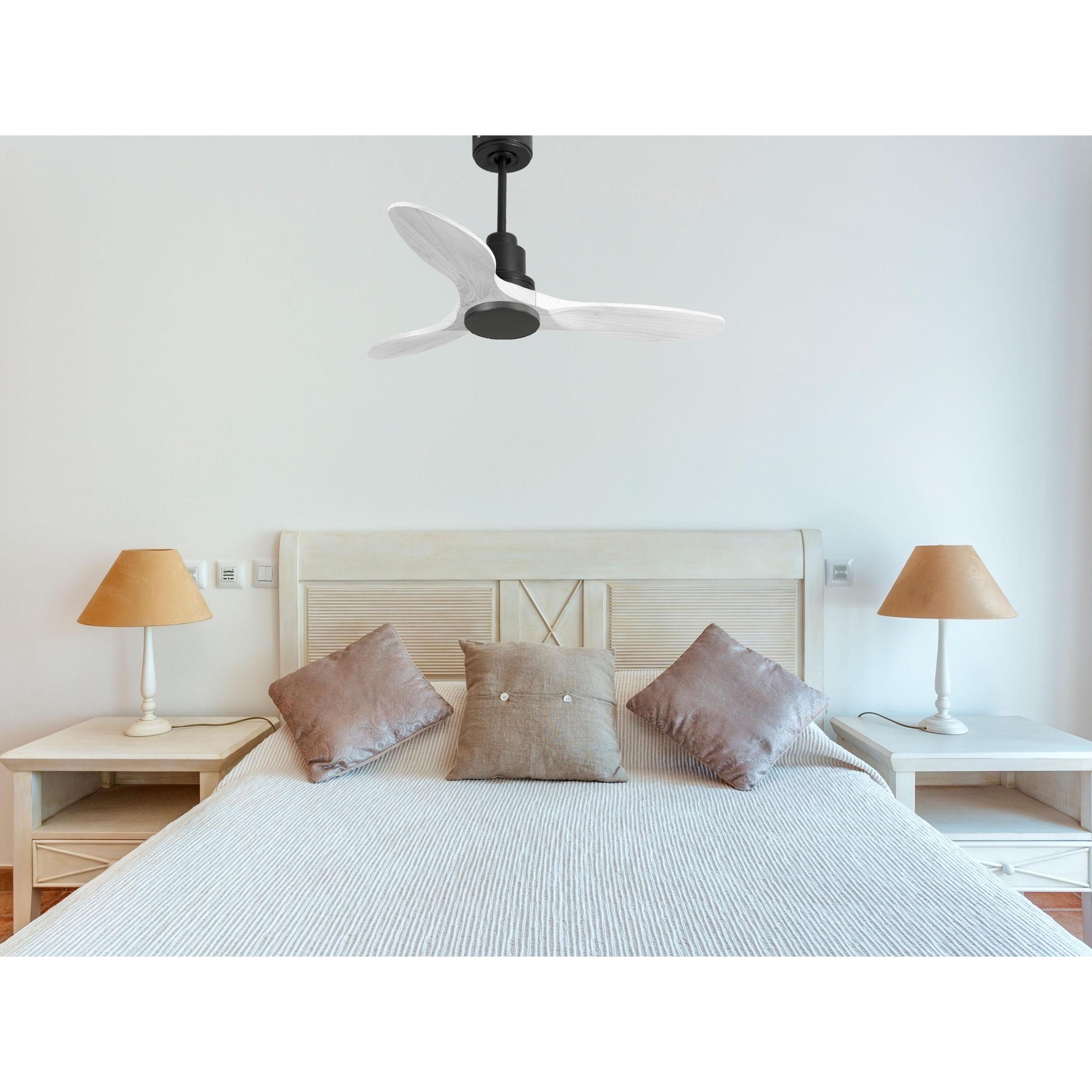 Ventilateur de plafond Réversible  Thermostat Wifi Moteur à courant continu Toits en pente Télécommande Hypersilence Mémoire Shopify Vendible (AUTOMATIQUE)