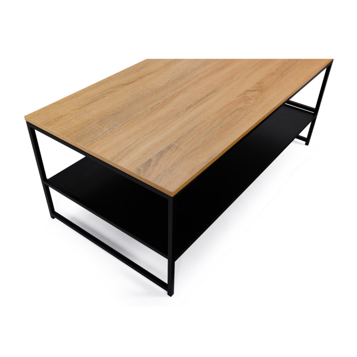 Table basse Manhattan double plateau bois et noir