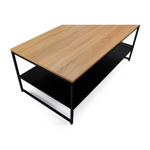 Table basse Manhattan double plateau bois et noir