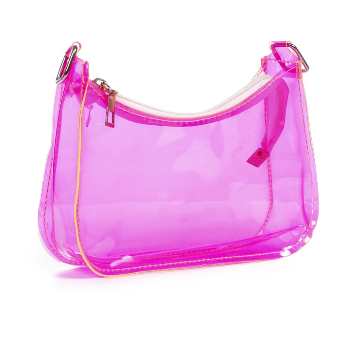 Zerfaliu bolso de hombro mini en PVC transparente.