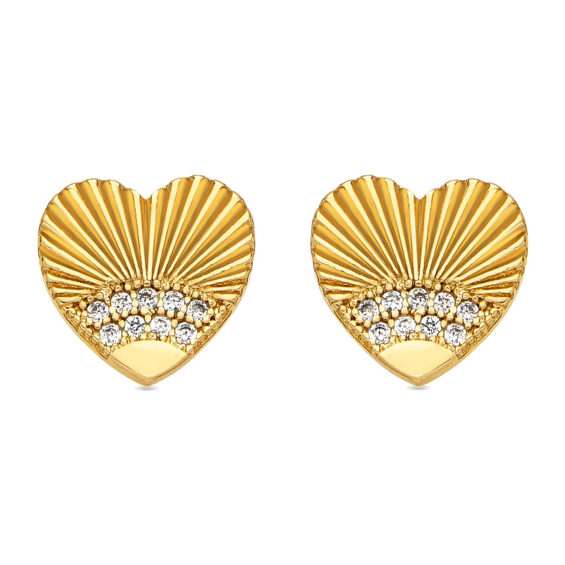 Pendientes con Circonita Brillante acabado oro 18k