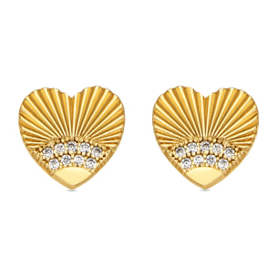 Pendientes con Circonita Brillante acabado oro 18k