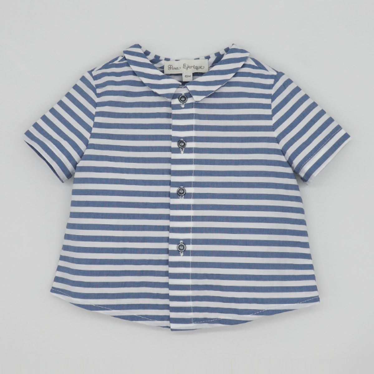 CAMISA MANGA CORTA RAYAS AZUL Y BLANCO