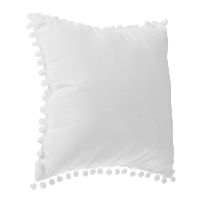 Coussin pompons - ivoire - 40x40 cm