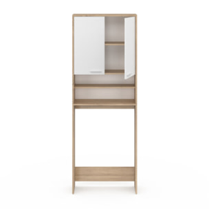 Meuble dessus machine à laver Will blanc et bois