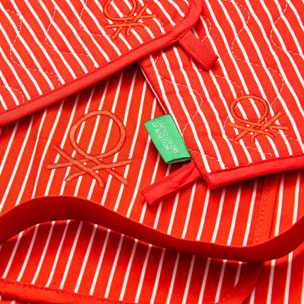 Set 3pc delantal (delantal +  manopla + agarrador)100% algodón 190gsm rojo rainbow be