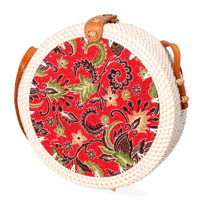 Borsa a tracolla da Donna Jessica in Paglia Intrecciata a mano Prodotto Vegano 20x20x10 cm