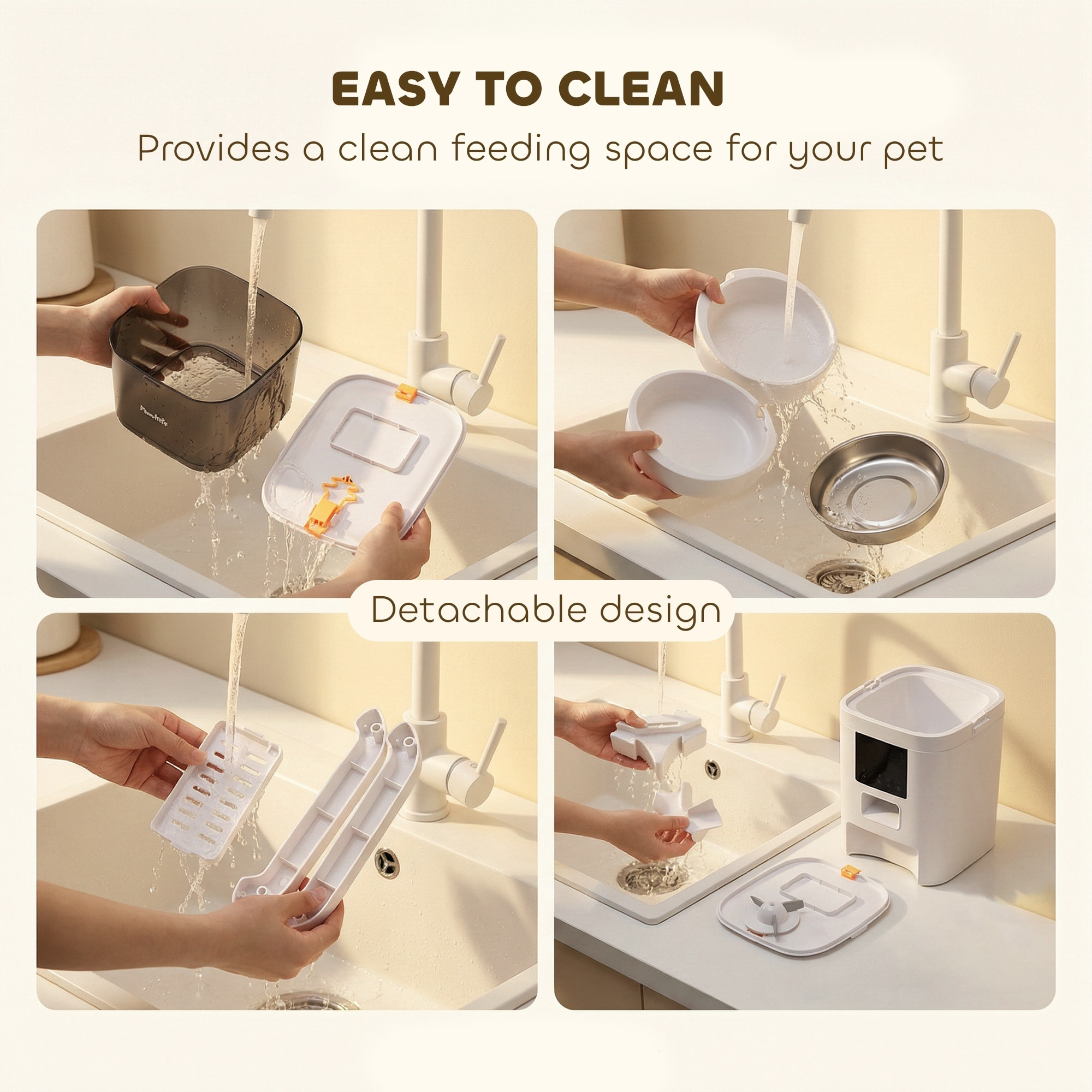 Distributeur automatique croquettes chat 6L 2 gamelles acier inox