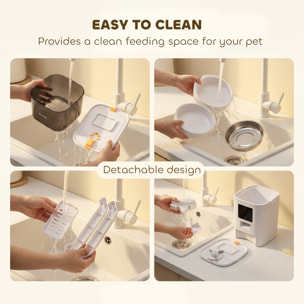 Distributeur automatique croquettes chat 6L 2 gamelles acier inox