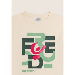 T-shirt Junior regular con grafica FREDDY a lettere sparse