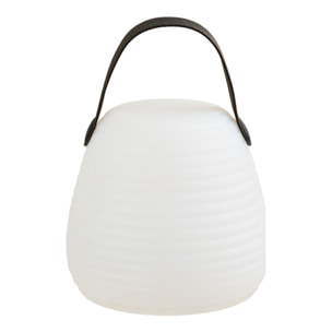 Lampada LED RGB ricaricabile Derry in PE bianco con manico — ø13×12 cm