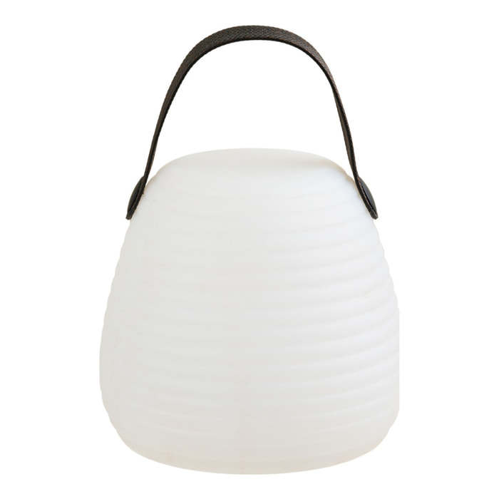 Lampada LED RGB ricaricabile Derry in PE bianco con manico — ø13×12 cm